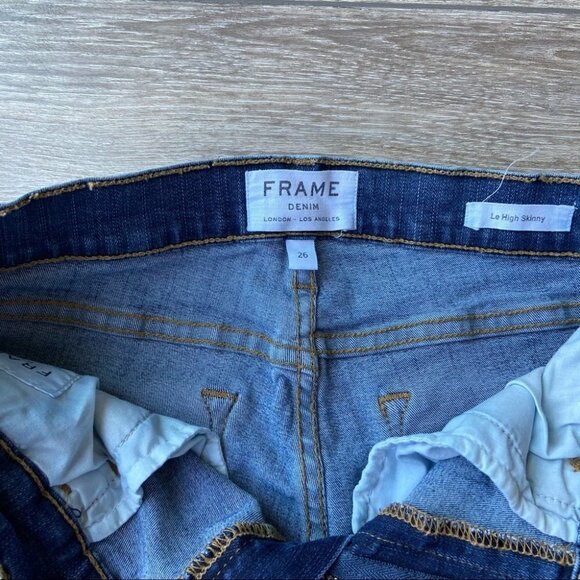 Frame  Denim Le High Skinny Stagger Hem Woodhaven - Picture 12 of 16
